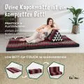 Kapok Klappmatratze, 110 cm breit, Classic (Schwarz/Elefanten)
