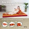 Kapok Klappmatratze, 110 cm breit, Classic (Rot/Gelb)