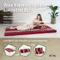 Kapok Klappmatratze, 110 cm breit, Classic (Rot/Schwarz)