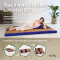 Kapok Klappmatratze, 110 cm breit, Classic (Blau/Gelb)