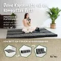 Kapok Klappmatratze, 140 cm breit, Classic (Blau/Elefanten)