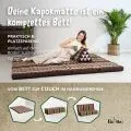 Kapok Klappmatratze, 140 cm breit, Classic (Braun/Elefanten)