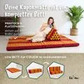 Kapok Klappmatratze, 140 cm breit, Classic (Rot/Gelb)