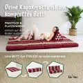 Kapok Klappmatratze, 140 cm breit, Classic (Rot/Schwarz)