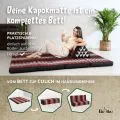 Kapok Klappmatratze, 140 cm breit, Classic (Schwarz/Rot)