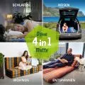 Kapok Klappmatratze, 140 cm breit, Classic (Schwarz/Orange)