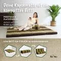 Kapok Klappmatratze, 140 cm breit, Classic (Braun/Gr�n)
