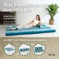 Kapok Klappmatratze, 140 cm breit, Classic (Hellblau)