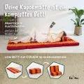 Kapok Klappmatratze, 80 cm breit, Classic (Rot/Gelb)