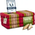 Kapok Klappmatratze, 80 cm breit, Classic (Rot/Gr�n)