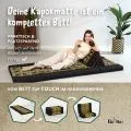 Kapok Klappmatratze, 80 cm breit, Deluxe (Schwarz/Elefanten Seide)