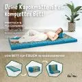 Kapok Klappmatratze, 80 cm breit, Deluxe (Hellblau/Elefanten Seide)