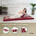 Kapok Klappmatratze, 80 cm breit, Classic (Rot/Schwarz)