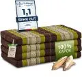Kapok Klappmatratze, 80 cm breit, Classic (Braun/Gr�n)
