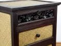 Kleine Rattankommode mit 2 Rattanschubladen und 1 Schnitzereischublade, Nr.70