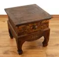 Kleiner, brauner Opiumtisch mit Schublade aus Bali, Nr.01a