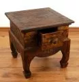 Kleiner, brauner Opiumtisch mit Schublade aus Bali, Nr.01a
