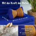 Kapok Knochenkissen (Blau/Gelb)