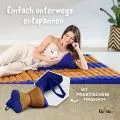 Kapok Knochenkissen (Blau/Gelb)