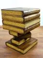 Massivholz  B�chers�ule goldfarbene B�cher  klappbar