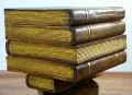 Massivholz  B�chers�ule goldfarbene B�cher  klappbar