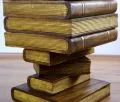 Massivholz  B�chers�ule goldfarbene B�cher  klappbar