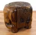Massivholzhocker  kr�ftiger Elefant 40Kg