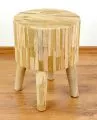 Holzhocker, rund, natur, aus Java (Indonesien)