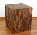 Holzhocker, Sitzw�rfel, braun, aus Java (Indonesien)