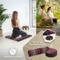 Kapok Meditationskissen Set XL (Schwarz/Elefanten)