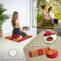 Kapok Meditationskissen Set XL (Rot/Gelb)