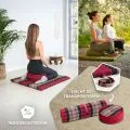 Kapok Meditationskissen Set XL (Rot/Schwarz)