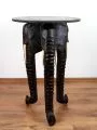 Schwarzer, runder Elefanten Beistelltisch aus Bali, Nr.03