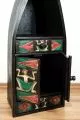 Balinesisches Bootsregal, Schrnkchen, schwarz-bunt
