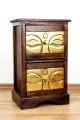 Balinesischer Nachtschrank, mit goldfarbenen Buddha-Augenmotiv, Nr.262