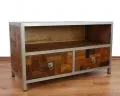 Java, Metall trifft Teak, kleines Sideboard mit 2 Schubladen,  Nr.377
