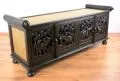 Asiatisches Rattansideboard  Elefantenschnitzerei   Nr.53