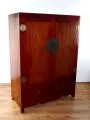 Chinesischer Hochzeitsschrank, rot-braun, Nr.604  (2 Schubladen)