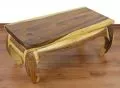 Opiumtisch mit Elefantenschnitzerei, 80 x 40 cm (Natur)