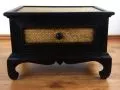 Opiumtisch aus Holz und Rattan