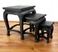 3er-Set Opiumtische, Asiatische Eleganz (Schwarz)