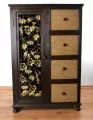 Rattanschrank *goldfarbene Blumen*  Nr.32