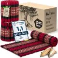 Kapok Rollmatte, 75 cm breit (Rot/Elefanten)