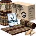 Kapok Rollmatte, 75 cm breit (Braun/Elefanten)