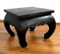 Opiumtisch mit aufklappbarer Tischplatte, 56 x 56 cm (Schwarz)