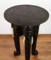 Schwarzer, runder Elefanten Beistelltisch aus Bali, Nr.03