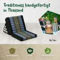 Kapok Thaikissen 3 Auflagen, Classic (Blau/Elefanten)