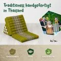 Kapok Thaikissen 3 Auflagen, Classic (Gr�n/Elefanten)