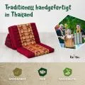Kapok Thaikissen 3 Auflagen, Deluxe (Rot/Elefanten Seide)