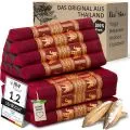 Kapok Thaikissen 3 Auflagen, Deluxe (Rot/Elefanten Seide)